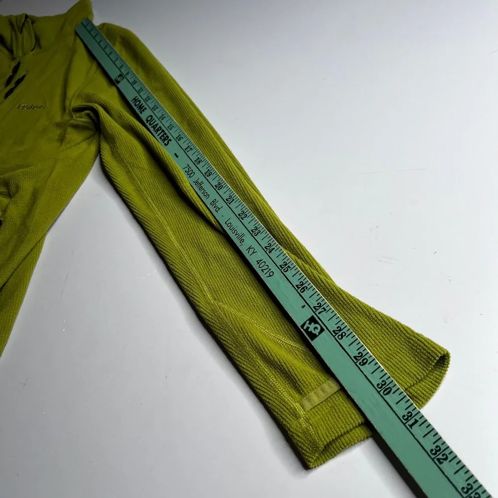 Rohan‎ Mens Full Zip Grid Fleece Jacket Lime Green Textured Mid Layer Size M